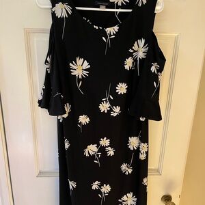 Tommy Hilfiger Black Dress with White Floral Design